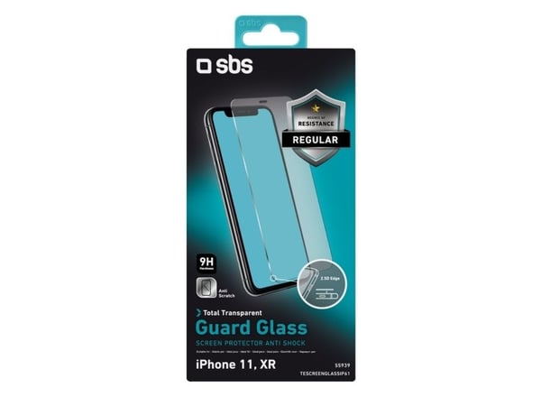 SBS TESCREENGLASSIP61, Apple, iPhone Xr, Ripebestandig, Sjokkresistent, Gjennomsiktig, 1 stykker