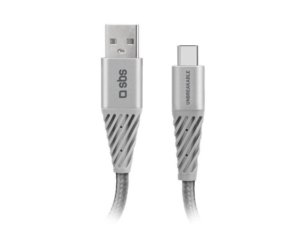 SBS TECABLEUNRETCK, 1,5 m, USB A, USB C, Sølv