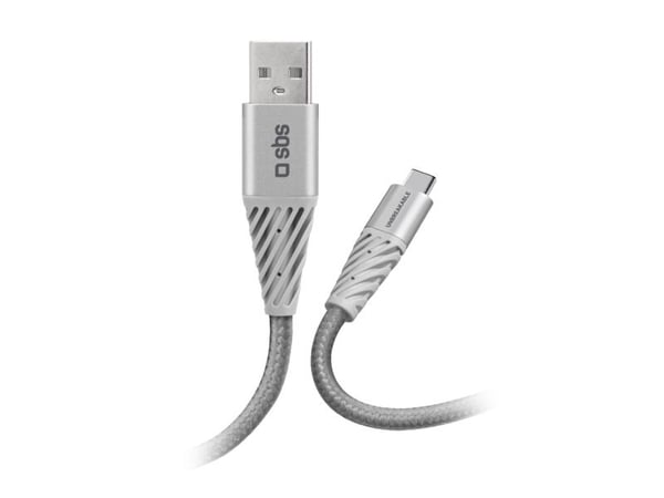 SBS TECABLEUNRETCK, 1,5 m, USB A, USB C, Sølv