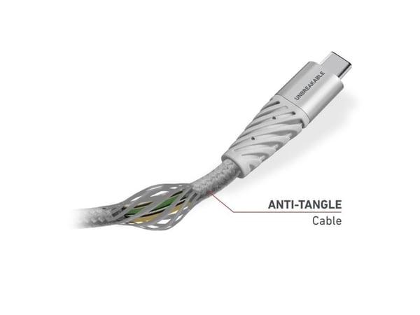 SBS TECABLEUNRETCK, 1,5 m, USB A, USB C, Sølv