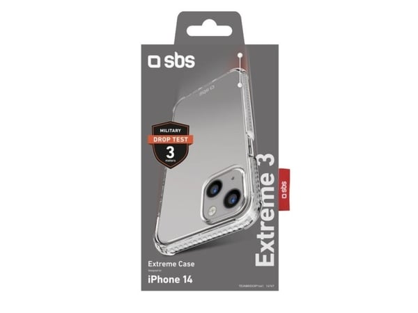 SBS Extreme X3, Etui, Apple, iPhone 14, 15,5 cm (6.1"), Gjennomsiktig