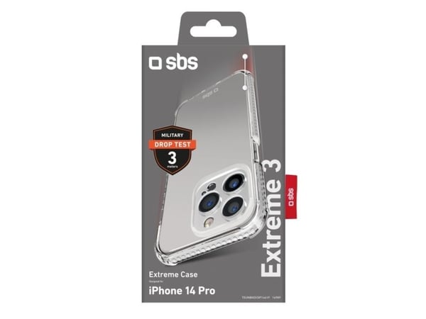 SBS Extreme X3, Etui, Apple, iPhone 14 Pro, 15,5 cm (6.1"), Gjennomsiktig