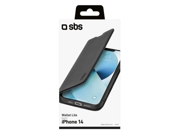 SBS TEBKLITEIP1461K, Lommebok-etui, Apple, iPhone 14, 15,5 cm (6.1"), Svart