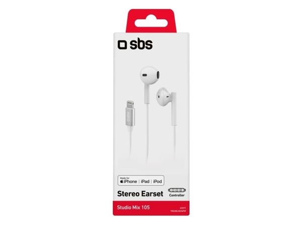 SBS in-ear stereo høretelefoner Studio Mix 105. Hvid