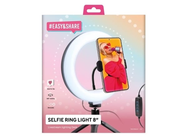 SBS TESELFIERINGCLIP, LED, musta, Valkoinen, USB, 5 V, 20 cm, 200 mm