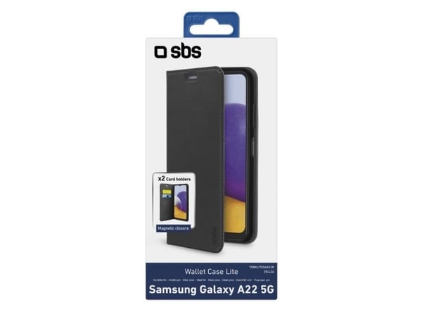 SBS TEBKLITESAA22K, Lommebokveske, Samsung, Galaxy A22 5G, 16,8 cm (6,6"), Svart