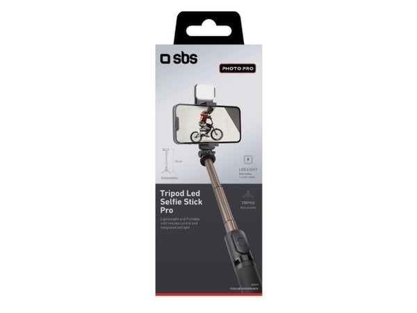 SBS Selfie stick, 3 jalkoja, musta, 17 cm