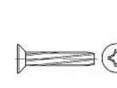 TOOLCRAFT 141793 Litteä pää M4 20 mm Spade point Philips DIN 7516 Teräs Sinkitty 1000 kpl