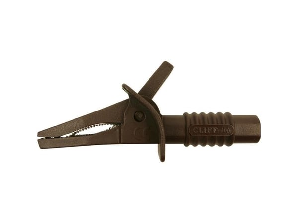 Cliff FCR7944 Krokotiiliklipsin turvaliitin 4 mm CAT II 1000 V, CAT III 600 V Ruskea Cliff FCR7944 Krokotiiliklipsin turvaliitin 4 mm CAT II 1000 V, CAT III 600 V Ruskea