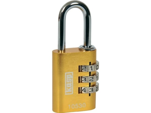 Kasp K10530YELD hengelås 30 mm gul kombinasjonslås
