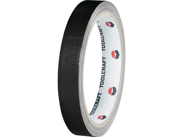 TOOLCRAFT HEB19L10SC tekstilteip, svart (L x B) 10 m x 19 mm, 1 stk