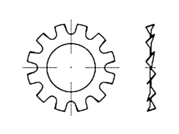 TOOLCRAFT 138373 tandskive innvendig diameter 31 mm DIN 6797 fjærstål galvanisert 100 stk