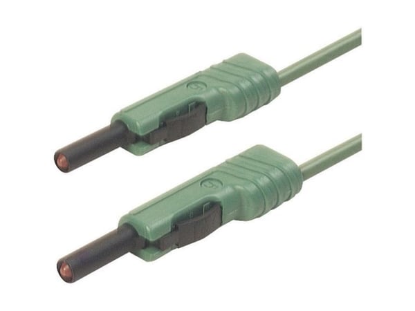 SKS Hirschmann MLB 200/1 V gn Testledning [Lamellanslutning 4 mm - Lamellanslutning 4 mm] 2,00 m Grön 1 st