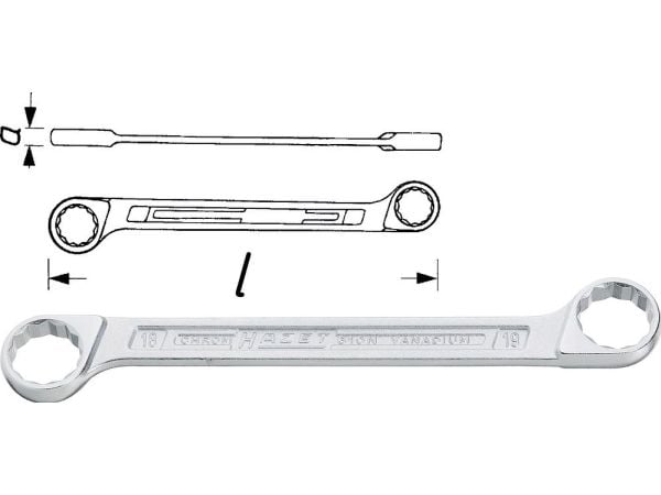 HAZET 610N-14X15, Silver, 14,15 mm, Silver, 15,4 cm, 46 g, 1 styck