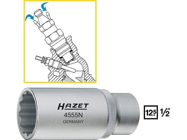 HAZET 4555N, Stikkontakt, 1/2", Metrisk, 1 hoder, 27 mm, 3,71 cm