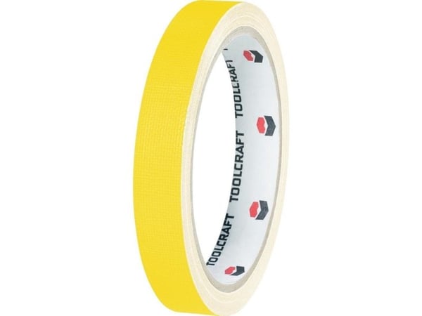 TOOLCRAFT HEB19L10GC tekstiltape HEB19L10GC gul (L x B) 10 m x 19 mm 1 stk