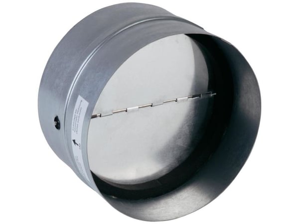 Wallair N35981 backluftspjäll med tätningsgummi, för rör Ø 10 cm, förzinkad