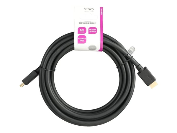 DELTACO - Ultra High Speed - HDMI-kaapeli - HDMI han til HDMI han - 4 m - lajittelu - 4K120 Hz tuki, 8K60 Hz tuki