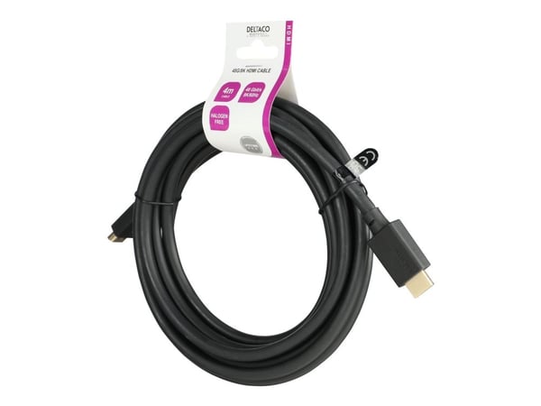 DELTACO - Ultra High Speed - HDMI-kaapeli - HDMI han til HDMI han - 4 m - lajittelu - 4K120 Hz tuki, 8K60 Hz tuki