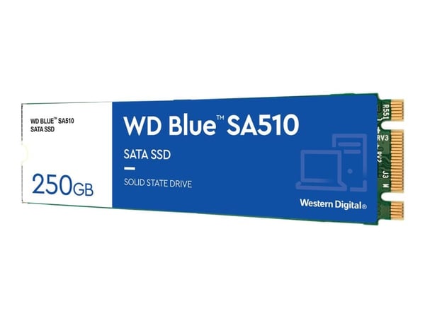 WD Blue SA510 WDS250G3B0B - SSD - 250 GB - intern - M.2 2280 - SATA 6Gb/s - blå