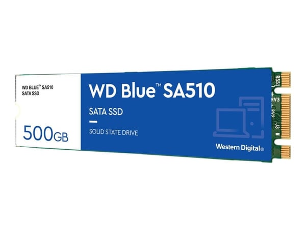 WD Blue SA510 WDS500G3B0B - SSD - 500 GB - intern - M.2 2280 - SATA 6Gb/s - blå