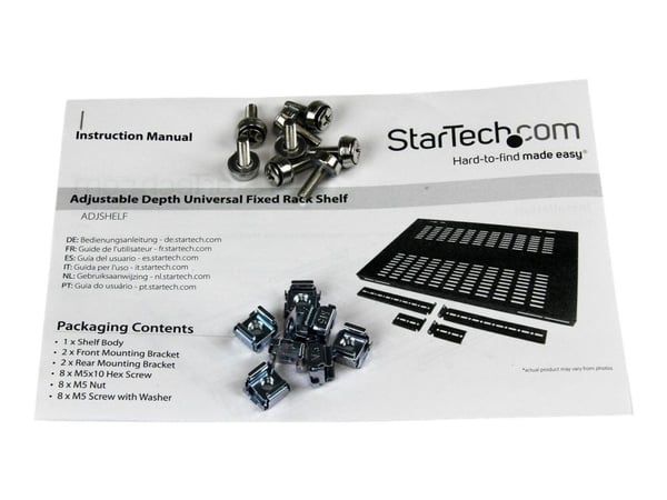 StarTech.com ADJSHELF, Säädettävä hylly, musta, 4,4 kg