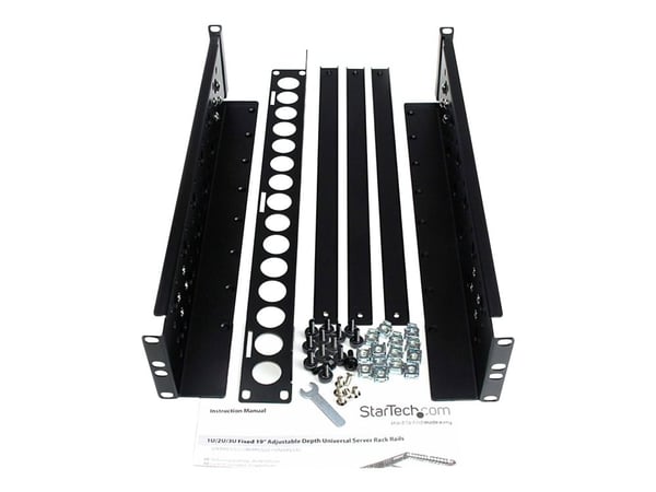 StarTech.com UNIRAILS2U, Kehikkokisko, Terästä, musta, 3,7 kg