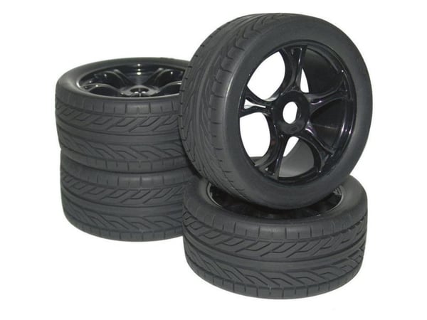 Reely 1:8 Buggy komplette hjul Street 5-eikers svart 4 stk (MV0931BB2)