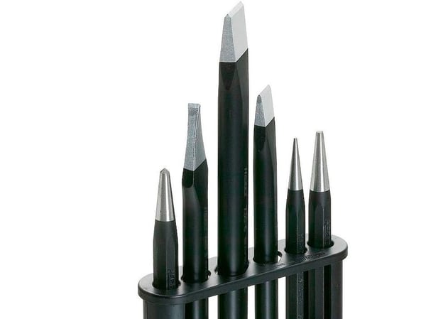 HAZET 750/6-1, Meiselsett, Flat meisel, Metall, 1,06 kg, Tyskland