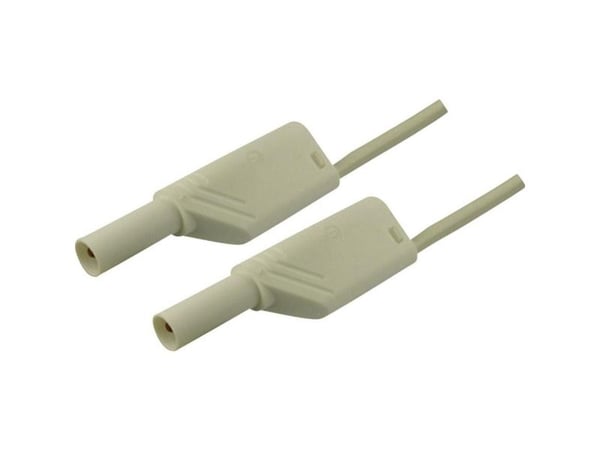 SKS Hirschmann MLS WS 100/2,5 Säkerhetsprovledning [Lamellanslutning 4 mm - Lamellanslutning 4 mm] 1,00 m Vit 1 st
