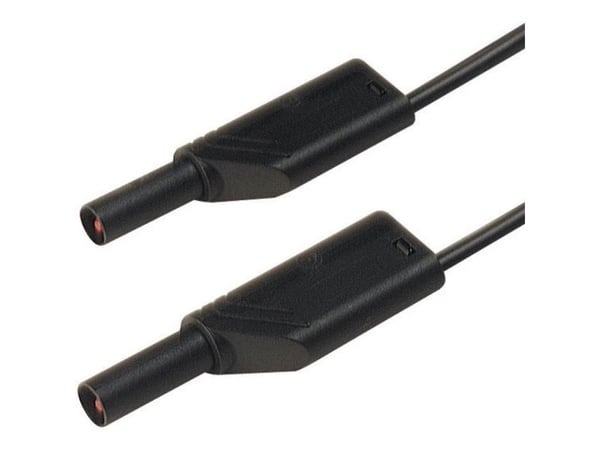 SKS Hirschmann MLS WS 100/2,5 sw Säkerhetsprovledning [Lamellanslutning 4 mm - Lamellanslutning 4 mm] 1,00 m Svart 1 st