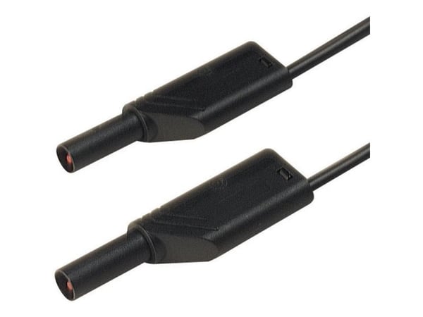 SKS Hirschmann MLS WS 50/1 sw Säkerhetsprovledning [Lamellanslutning 4 mm - Lamellanslutning 4 mm] 0,50 m Svart 1 st