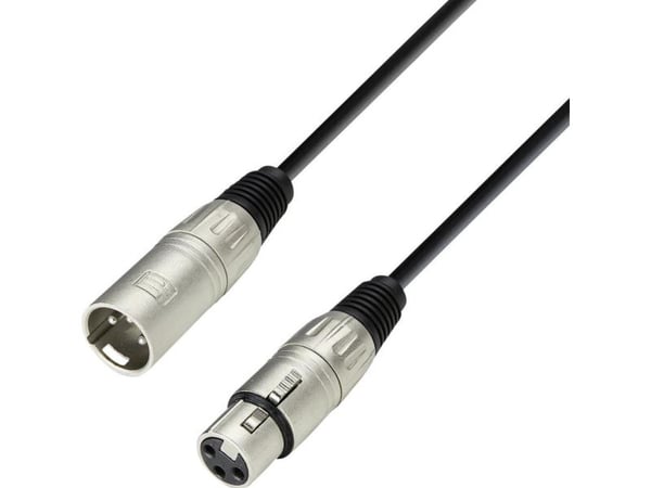 adam hall 3 Star, XLR (3-pin), Hankjønn, XLR (3-pin), Hunkjønn, 3 m, Sort, Sølv