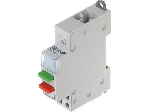 Legrand Monostabil dobbel trykknappbryter 1NO+1NC for styring av strømmottakere LP 312, grønn og rød 412916