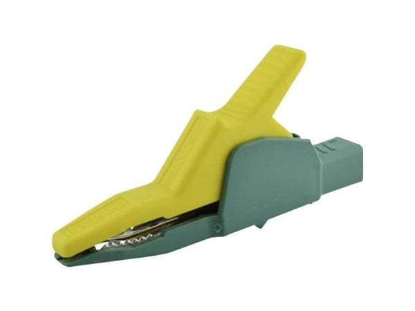 SKS Hirschmann AK 2 B 2540 I Säkerhetskrokodilbenkontakt 4 mm CAT II 1000 V Gul SKS Hirschmann AK 2 B 2540 I Säkerhetskrokodilbenkontakt 4 mm CAT II 1000 V Gul