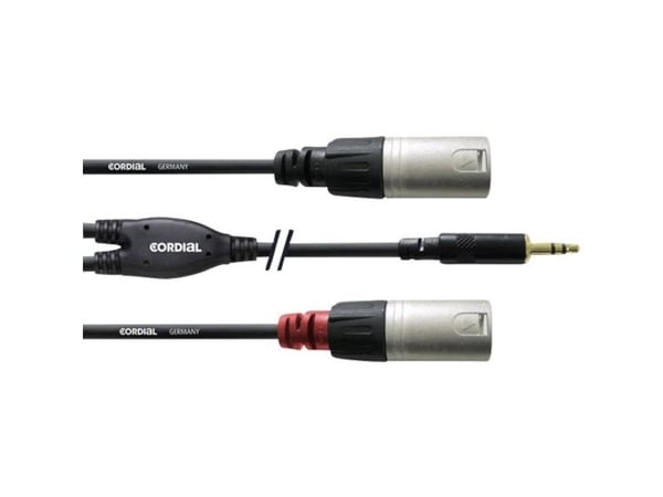 Cordial CFY WMM, 3.5mm, Hankjønn, 2 x XLR, Hunkjønn, 1,8 m, Sort