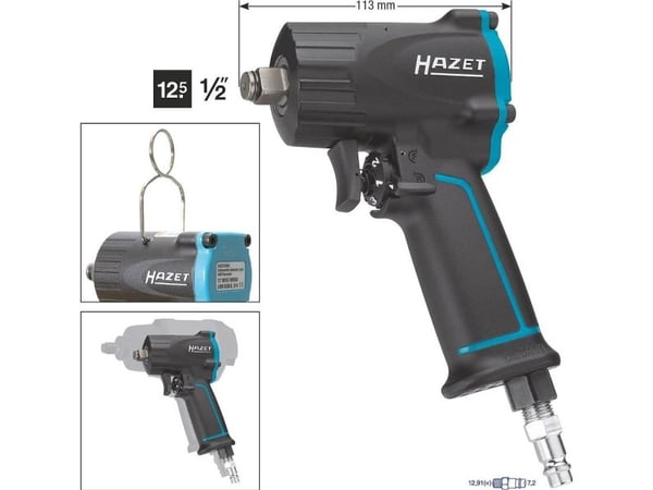 HAZET 9012M, Slagtrekker, Sort, 1/2,1/4", 10000 RPM, 1100 Nm, 610 Nm