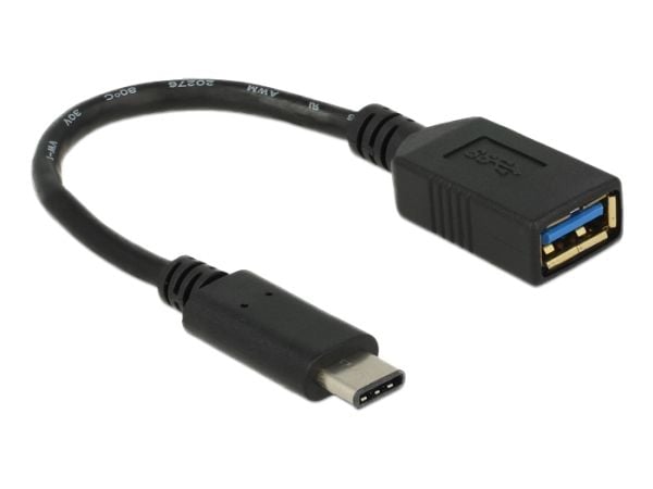 Delock - USB-adapter - USB-type A (hunn) til USB-C (hann) - USB 3.1 - 15 cm - svart
