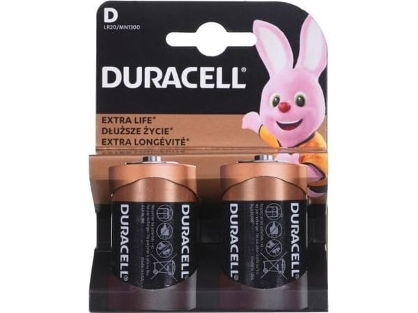 Duracell LR20, Engangsbatteri, LR20, Lithium, 1,5 V, 2 stykker