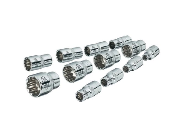 Vigor V1897, Støpselsett, 1/4", 12 hoder, 4,5,6,7,8,9,10,11,12,13,14 mm