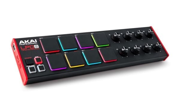 Akai LPD8 MKII, 8 kosketinta, Painikkeet, Rotaatio, Musta, Musta, Punainen/Vihreä/Sininen, USB