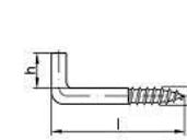 TOOLCRAFT Bare skrue kroge 20 mm Galvaniseret stål 200 stk