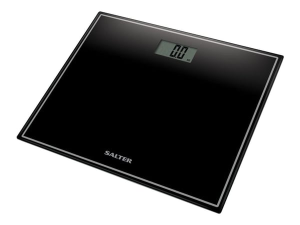 Salter 9207 BK3R, Sähkökäyttöinen henkilövaaka, 150 kg, Musta, kg, lb, ST, Neliö, Karkaistu lasi