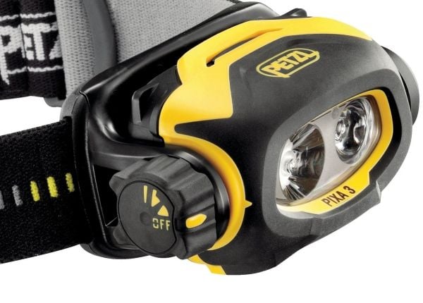 Petzl Pixa 3, Hodebåndslommelykt, Sort, Gult, IP67, 100 lm, AA, 160 g