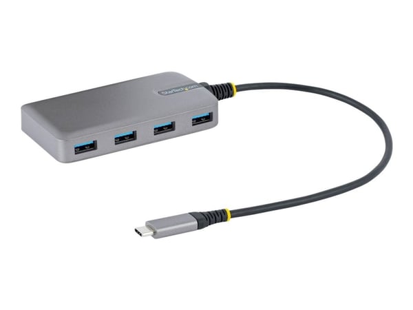 StarTech.com 4-porttinen USB-C-keskitin, USB 3.0 5Gbps, väyläkäyttöinen, USB Type-C - 4x USB-A -keskitin valinnaisella lisävirtatulolla, kannettava...