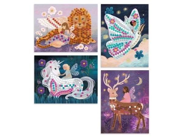 DJECO The Enchanted World Mosaic Kit, Children''s diamond painting kit, 6 År, Multifärg