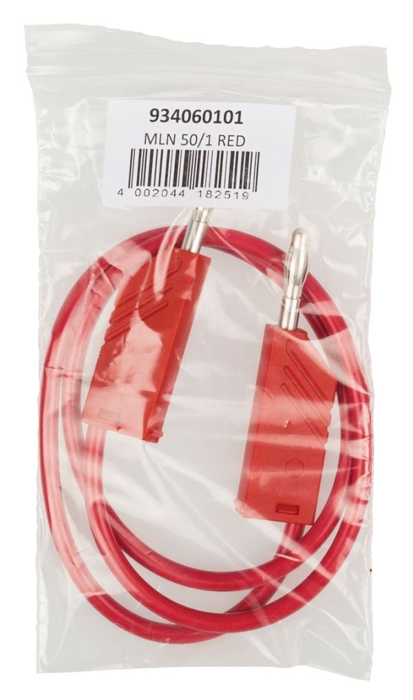 Hirschmann 934060101, Testkabel, Röd, mässing, Koppar, Nickel, CAT I, PVC, IEC61010