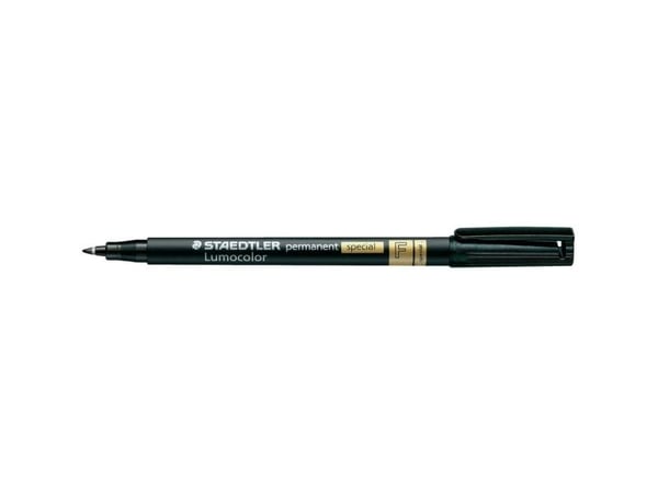 Staedtler Lumocolor Permanent Special, 1 kpl, Musta, Ohut/Pyöreä pää, Musta, 0,6 mm, Hienojakoinen