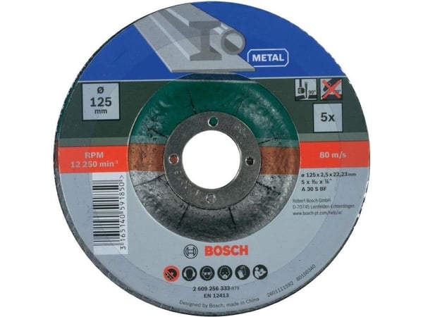 Bosch A 30 S BF - Skjæreskivesett - for ferrous metal - 5 deler - 125 mm - for UniversalGrind 18V-75