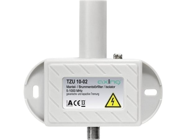 Axing TZU 10-02, 5 - 1006 MHz, Valkoinen, Muovi, Naaras/naaras, 0,5 dB, 167 g